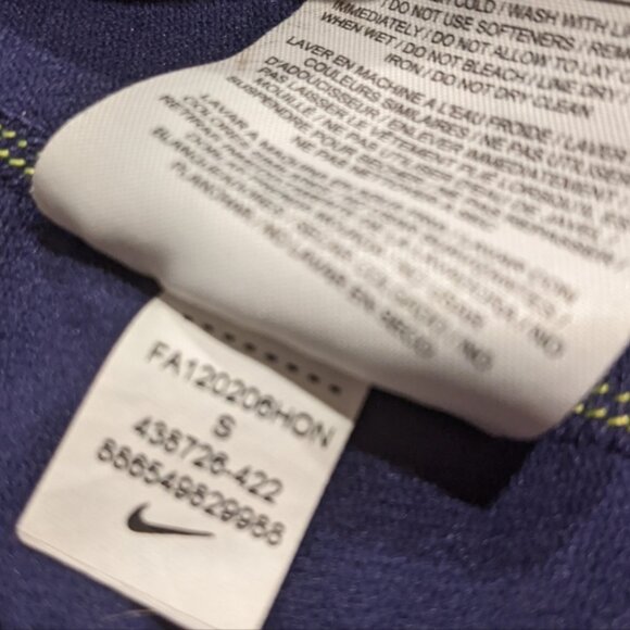 Nike - Dri-Fit 1/2 Zip Running Pullover Jacket 438726-422 | Small | Navy & Lime - Picture 9 of 9